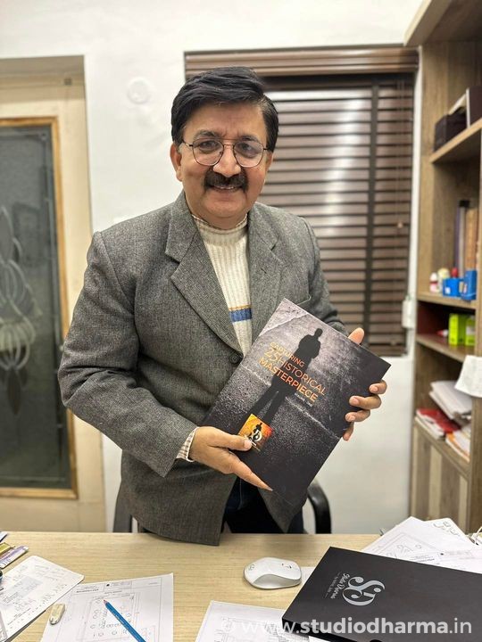 Mr Lakhan Tomar ji, director of Apex Consortium, Meerut with his copy of Coffee Table Book by StudioDharma.
