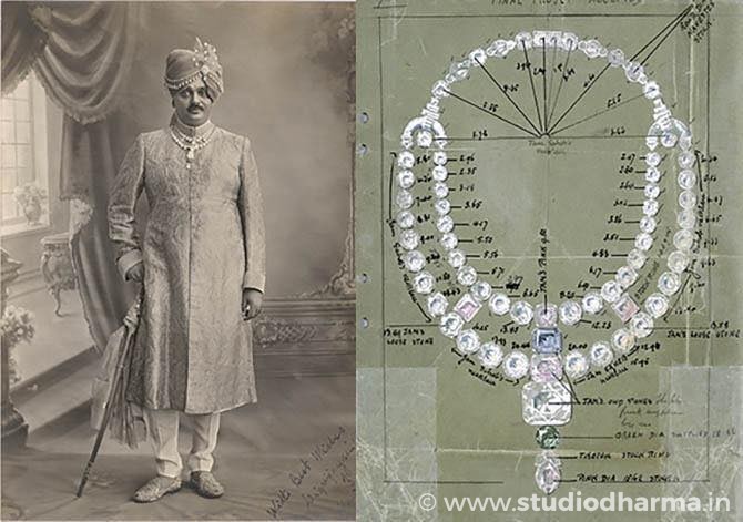 ceremonial diamond necklace of Maharajah Nawangar .
