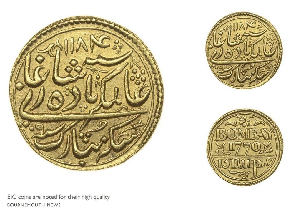 The Times has been reporting that a collection of gold coins made by the East India Company in Bombay during the 18th Century has been recently sold at auction for £2m.