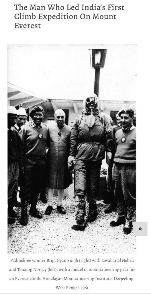 मेरठ के वह व्यक्ति जिसने माउंट एवरेस्ट पर भारत के पहले चढ़ाई अभियान का नेतृत्व किया पद्मश्री ब्रिगेडियर ज्ञान सिंह जी .